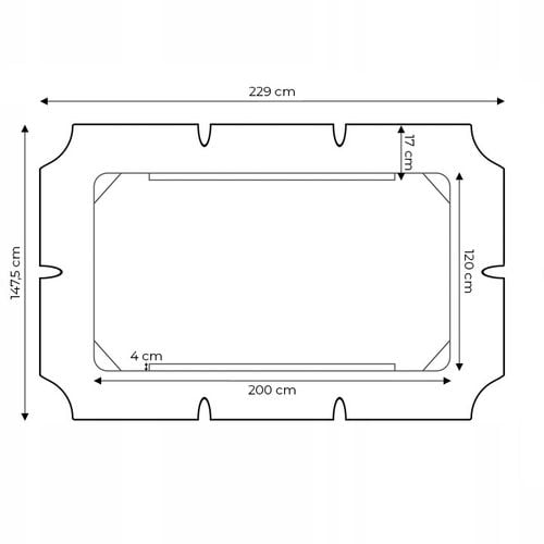 Daszek do huśtawki 200x120 cm wodoodporne poszycie szary na Arena.pl