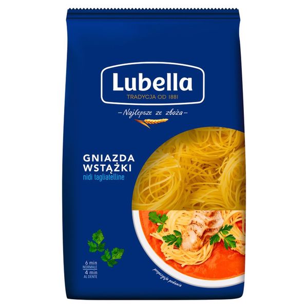 Lubella Makaron gniazda wstążki 400 g zdjęcie 1