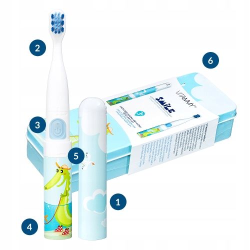 SZCZOTECZKA SONICZNA DO ZĘBÓW DLA DZIECI 3+ VITAMMY SMILE +ETUI 2KOŃCÓWKI na Arena.pl