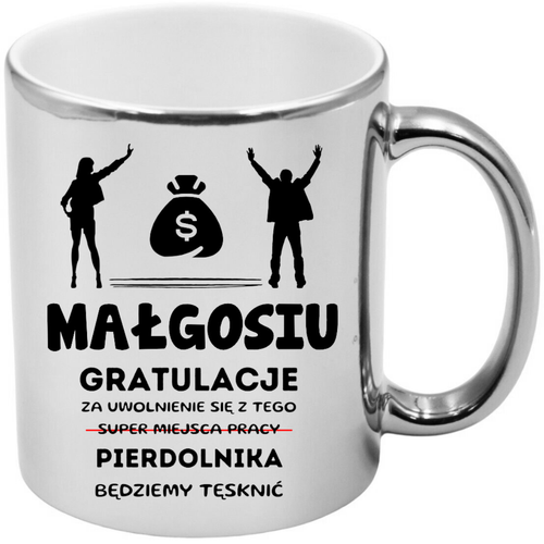 KUBEK SREBRNY PREZENT NA POŻEGNANIE KOLEŻANKI KOLEGI Z PRACY Z IMIENIEM na Arena.pl