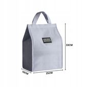 TORBA TERMICZNA Z UCHWYTEM IZOLACYJNA WODOODPORNA LUNCH BOX SZARA 10 L
