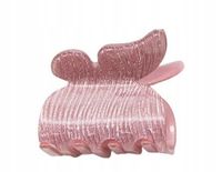 Spinka klamra akrylowa średnia motyl brokatowa różowy