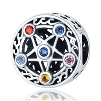 Zawieszka SREBRO 925 Charms Koralik Gwiazda Pentagram