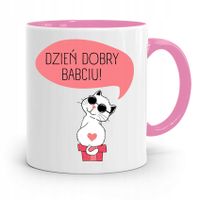 Kubek Różowy Dla Babci Dzień Dobry Babciu Z Nadrukiem Ze Zdjęciem