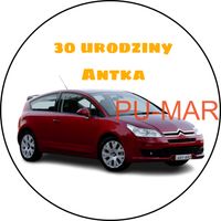 Opłatek na tort Urodziny Citroen Samochód Auto Logo Tekst Gratis Gruby 20cm