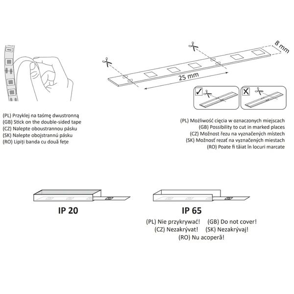 Ledowa taśma 18W 4000K 315359 Polux z zasilaczem 2m 1650lm czarna zdjęcie 4