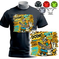 KOSZULKA T-SHIRT MĘSKI WZORY DO WYBORU - TELEFON KIBEL DOING SHIT - M