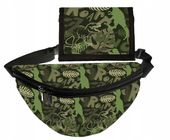 KOMPLET Saszetka + portfel DINOZAURY moro T-Rex Nerka biodrowa