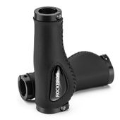 skórzane gripy uchwyty rowerowe na kierownicę śr. 22mm - czarne