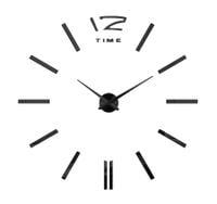 Nowoczesny Zegar Ścienny 65-120 cm Wzór Paski Czarny