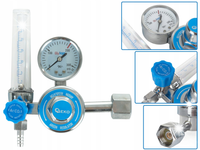 REDUKTOR CO2/ARGON Z ROTAMETREM GEKO 25m3/h 200bar 6mm