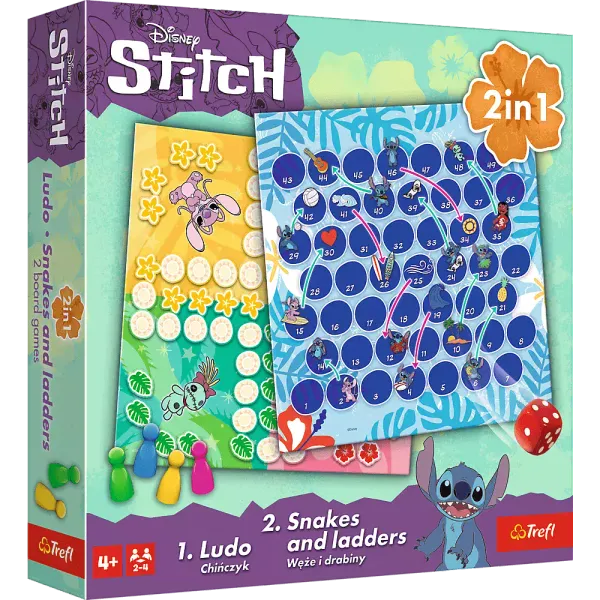 Gra klasyczna Lilo & Stitch. Chińczyk / Węże i drabiny zdjęcie 1