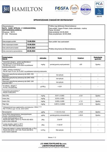 BIALKO WPC KONCENTRAT BEZ LAKTOZY WEGAŃSKIE, BIAŁA CZEKOLADA-MALINA na Arena.pl