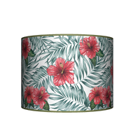 Abażur Walec - Czerwone kwiaty