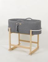 kosz mojżesza boho handmade z kołyską - ciemny szary
