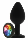 toyjoy rainbow booty jewel medium silikonowy z ozdobnym kryształem