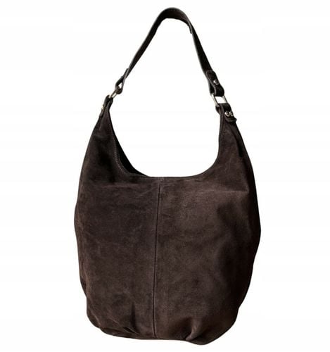 CZEKOLADOWA ZAMSZOWA TOREBKA WOREK BRĄZOWA TOREBKA ZAMSZ NATURALNY ZAMEK na Arena.pl