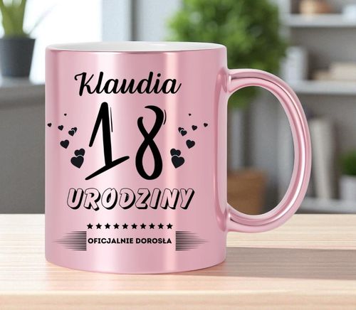 KUBEK PREZENT NA 18 URODZINY DZIEWCZYNY KOLEŻANKI Z DOWOLNYM IMIENIEM na Arena.pl