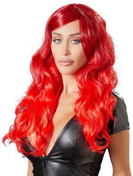 Wig Red Wavy Long zdjęcie 3