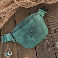 saszetka damska skórzana nerka w stylu vintage zielona