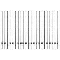 Słupki ogrodzeniowe 44 pcs Szary 200 cm Stal