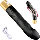 Czarny Wibrator Damski Realistyczny Penis 10 Trybów