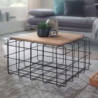 Stolik kawowy w stylu industrialnym drewniany blat