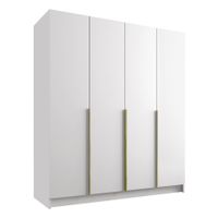 Szafa SANTI I 200 cm-pojemna garderoba-BIAŁY+ZŁOTY