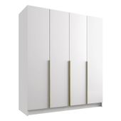 Szafa SANTI I 200 cm-pojemna garderoba-BIAŁY+ZŁOTY