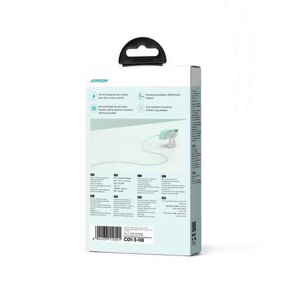 kabel przewód do iphone multi-color series usb-a - lightning 3a 1m zdjęcie 5