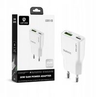LENYES Ładowarka sieciowa GaN 20 W, 2x USB-C LCH15 EU TC-TC