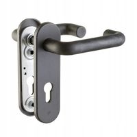 Klamka CZARNA do drzwi technicznych P- POŻAROWYCH