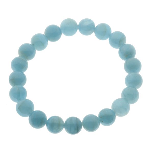 Bransoletka - Akwamaryn kulki 10mm 20 cm zdjęcie 2