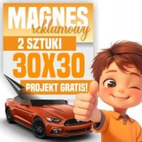 Reklama magnetyczna magnes reklamowy na auto firmowe 30x30 cm - 2 szt