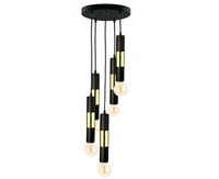 Lampa wisząca 5xE27 MAGNUM BULB BLACK/GOLD