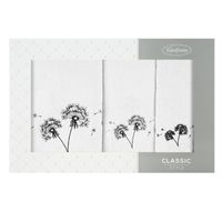 Zestaw ręczników Moli biały z czarnym akcentem 3 szt. w pudełku