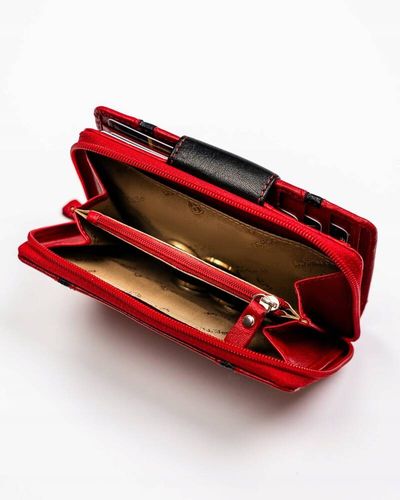 elegancki skórzany portfel damski na zatrzask i suwak - peterson na Arena.pl