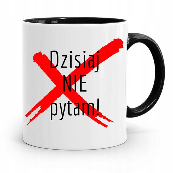Kubek Czarny Prezent Dzień Nauczyciela Nie Pytam Z Nadrukiem Ze Zdjęciem zdjęcie 1