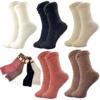 5x CIEPŁE GRUBE SKARPETY DAMSKIE FUTERKO WEŁNIANE KOLOROWE NATURALNE ZIMOWE