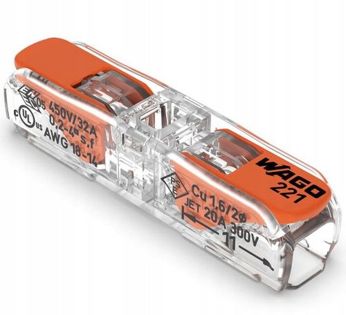 WAGO SZYBKOZŁĄCZKĄ PRZELOTOWA 2x0,2-4 221-2411 60 Sztuk na Arena.pl