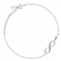 Bransoletka Srebrna 925 Nieskończoność z Grawerem Prezent na Walentynki