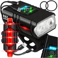 LAMPKA ROWEROWA LED 1000LM PRZÓD TYŁ MOCNA PRZEDNIA TYLNA AKUMULATOR USB