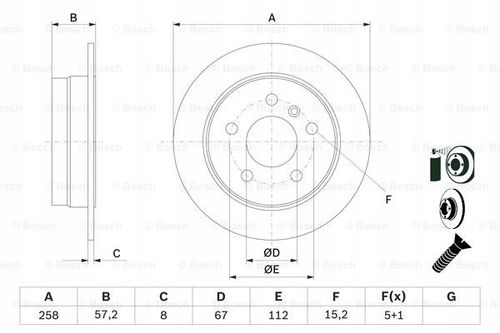 TARCZA HAM TYL 258X8 P BOSCH na Arena.pl