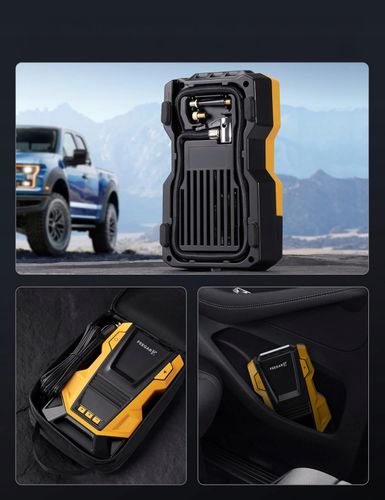 Kompresor Samochodowy 12V 230V Feegar Sprężarka Pompa Przenośna Do Kół Led na Arena.pl