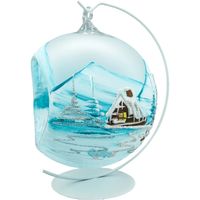 Bombka Lampion ze stojakiem: błękitna wioska