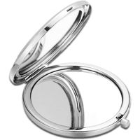 lusterko kosmetyczne białe eleganckie metalowe otwierane do torebki l11