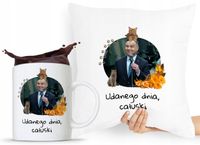 Zestaw Poduszka + Kubek Prezent Andrzej Duda Pis Z Nadrukiem Ze Zdjęciem