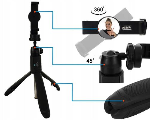 KIJEK DO SELFIE TRIPOD STATYW PILOT BLUETOOTH na Arena.pl