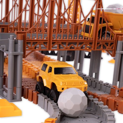 KOLEJKA TOR SAMOCHODOWY ELASTYCZNY 273 ELEMENTY AUTA DŹWIG DLA DZIECI na Arena.pl