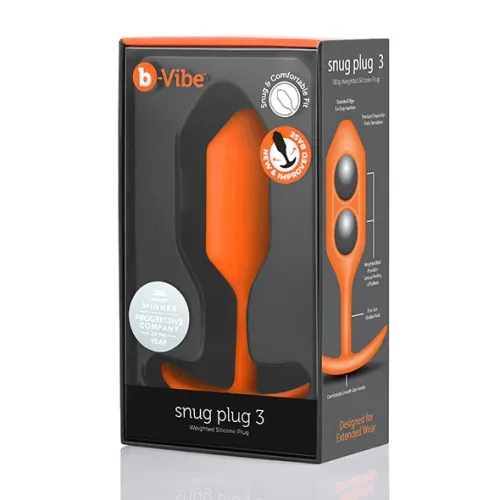 Plug analny - B-Vibe Snug Plug 3 Orange na Arena.pl